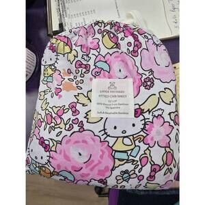NEW CHARLIES PROJECT girl's garden kitty crib sheet in pink